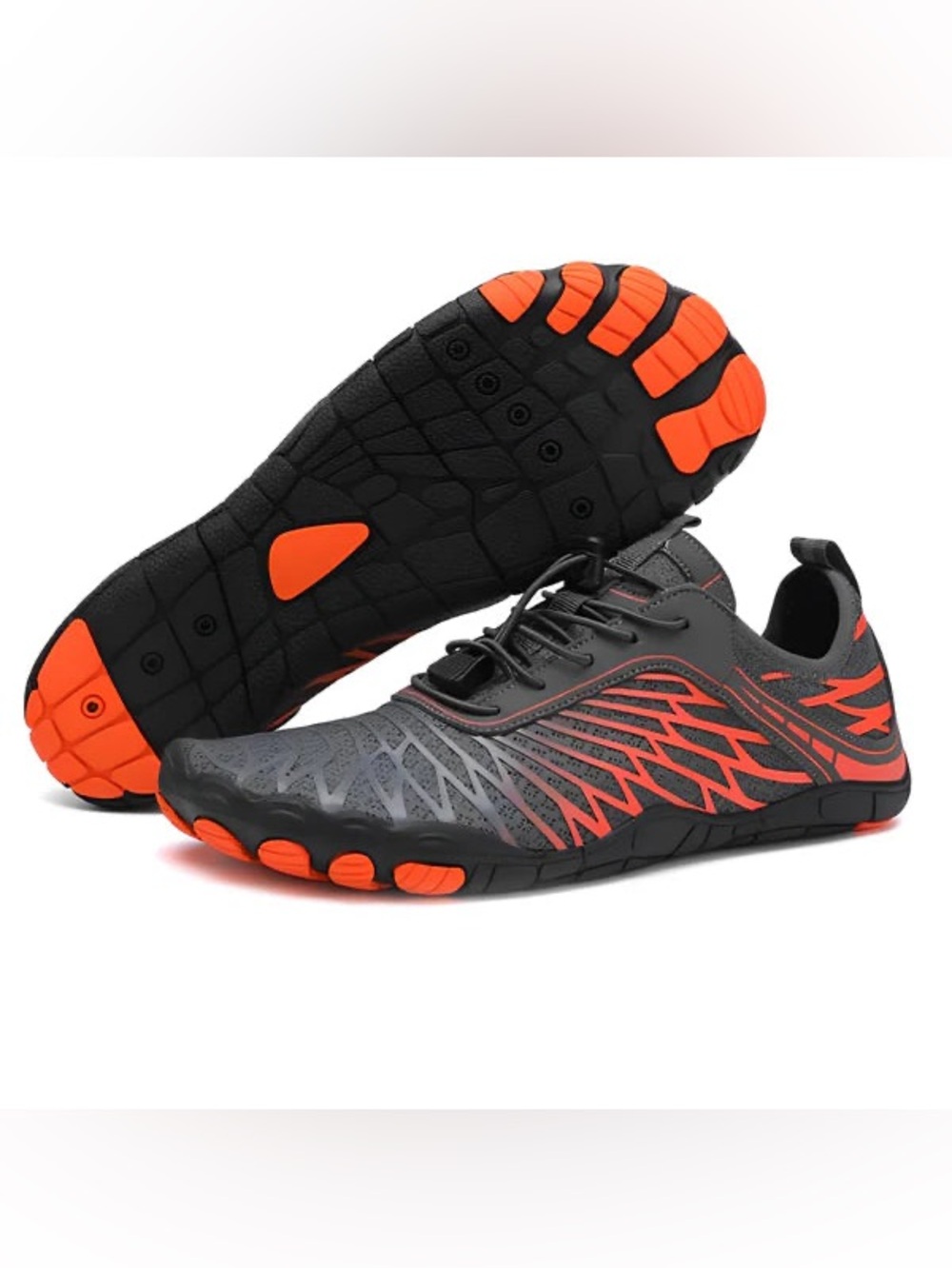 Hike Footwear Lorax Pro Barefoot Shoes Orange Gray Wide Toe Box Unisex Size 40
